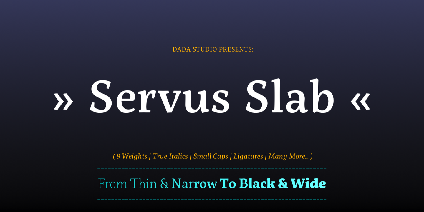 Пример шрифта Servus Slab